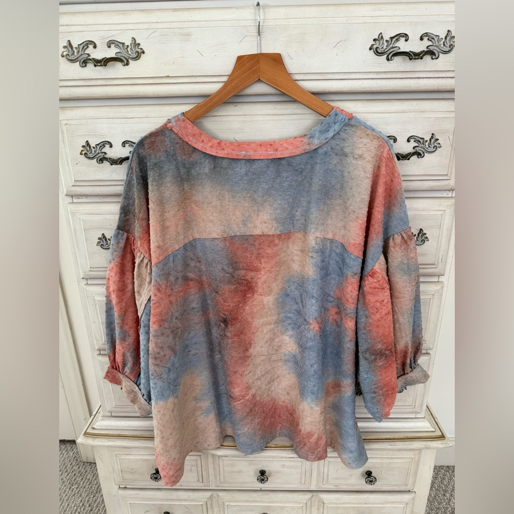 GIGIO Women's Multicolor Tie-Dye blouse Round neck - Picture 2 of 7